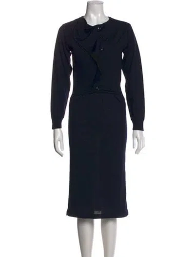 Pre-owned Lemaire Asymmetrical Long Dress In Black