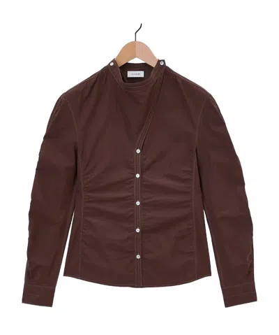 Lemaire Asymmetrical Long-sleeved Shirt In Red
