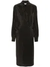 Lemaire Purple Straight Collar Twisted Midi Dress In Brown