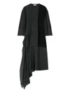 Lemaire Asymmetrical Pleated Blouse Dress In Black