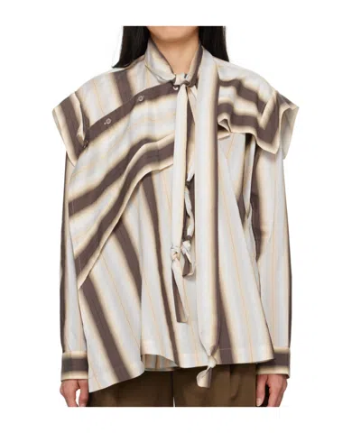 Lemaire Asymmetrical Scarf Shirt In Multicolor