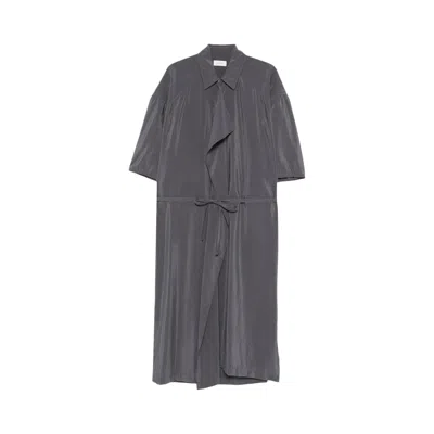 Pre-owned Lemaire Asymmetrical Shirt Dress 'asphalt' | Black | Women's Size 36