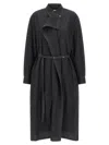 Lemaire Asymmetrical Dress With Long Sleeves And Belt In Blue