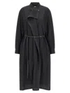 Lemaire Asymmetrical Dress With Long Sleeves And Belt In Gray