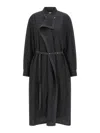 Lemaire Asymmetrical Dress With Long Sleeves And Belt In Gray