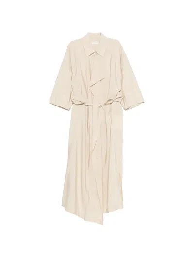 Lemaire Asymmetrical Shirt Dress In Neutral