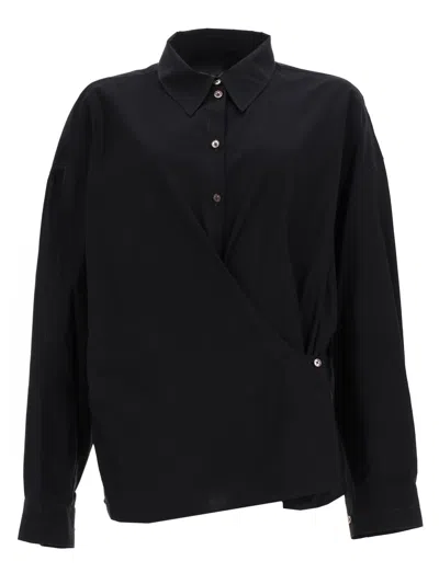 Lemaire Asymmetrical Shirt In Black