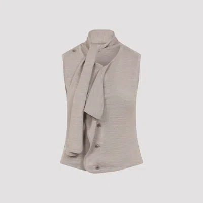 LEMAIRE ASYMMETRICAL SLEEVELESS CARDIGAN