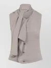 Lemaire Asymmetrical Sleeveless Cardigan Scarf Collar In Neutral