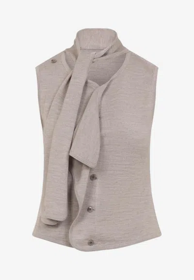 LEMAIRE ASYMMETRICAL WOOL-BLEND KNIT TOP