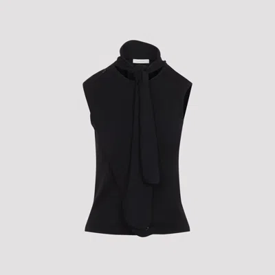 Lemaire Asymmetrical Wool Vest In Black