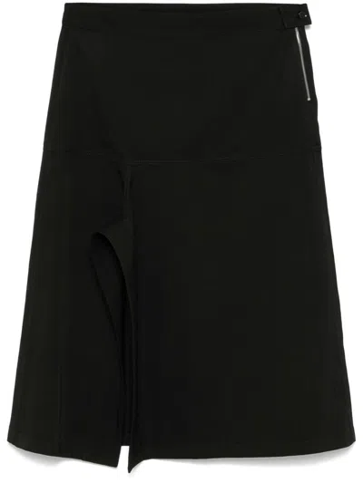 Lemaire Asymmetrical Wrapover Skirt Clothing In Black