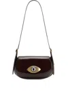 Lemaire Aubock Eye-shaped Embellishment Leather Shoulder Bag In Brown