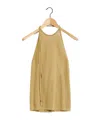 Lemaire Backless Knitted Neck Vest In Nude