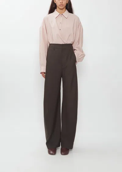 Lemaire Baggy Wool Pants In Pink