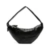 Lemaire Large Croissant Leather Shoulder Bag In Black
