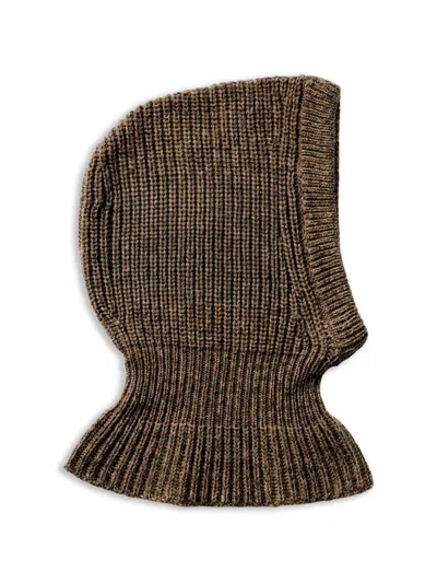Lemaire Balaclava In Alpaca And Yak Wool Blend In Brown