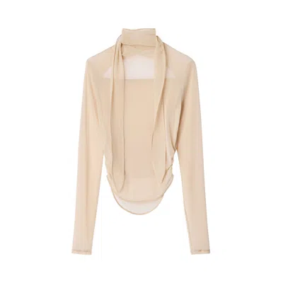 Pre-owned Lemaire Ballerina Foulard Top 'powder' | Cream | Women's Size S