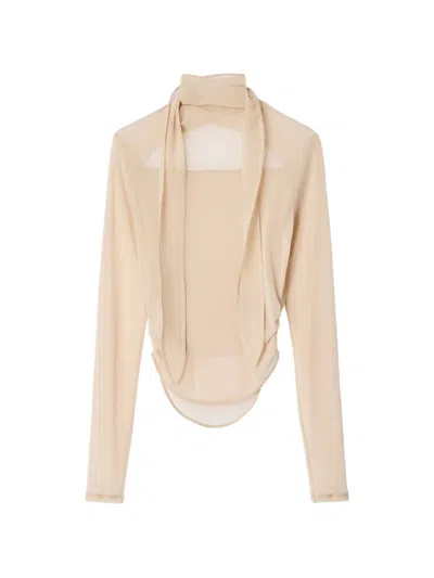 Lemaire Ballerina Foulard Top Woman Powdrer In Neutral