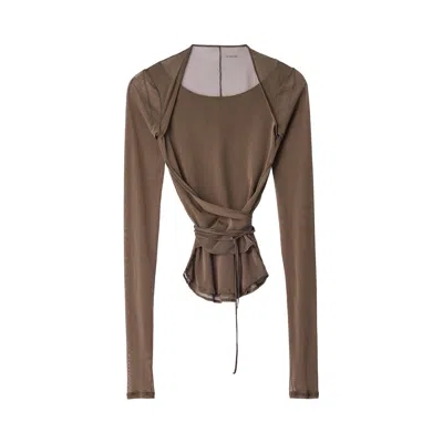 Pre-owned Lemaire Ballerina Knotted Top 'cacao' | Brown | Women's Size Xs