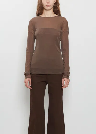 Lemaire Ballerina Long Sleeve Top In Brown