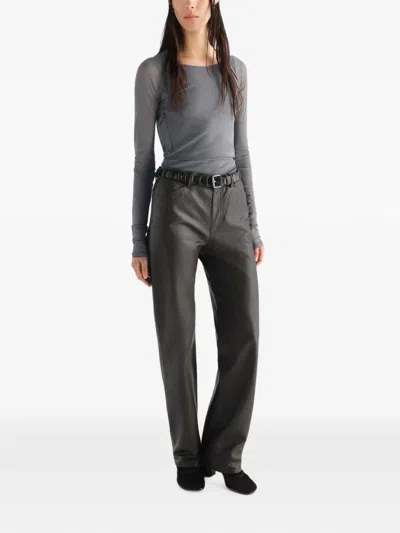 Lemaire Ballerina Wrap Top In Mesh Jersey In Black