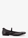 Lemaire Square Flat Leather Mary Jane Flats In Brown