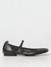 Lemaire Square Flat Leather Mary Jane Flats In Braun