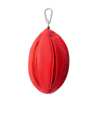 Lemaire Balloon Bag Charm In Leather In Red