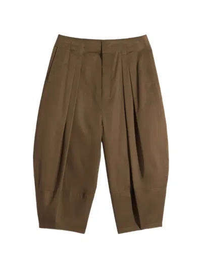 Lemaire Balloon Bermuda Shorts In Brown