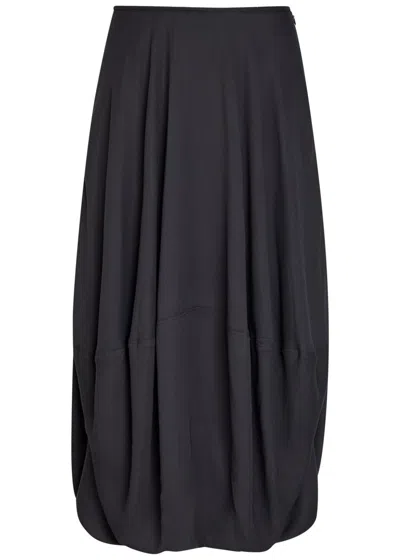 Lemaire Balloon Crepe Midi Skirt In Black