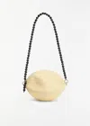 Lemaire Balloon Leather Pouch In Yellow