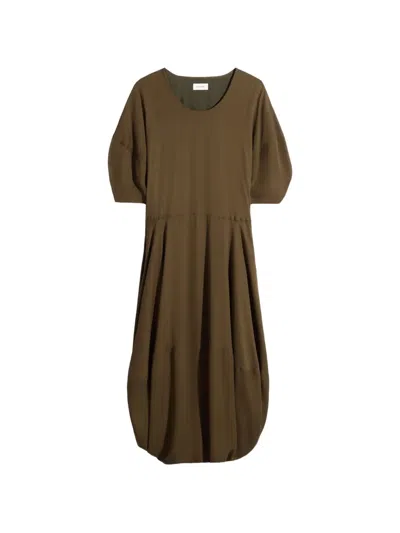 Lemaire Balloon Midi Dress In Green