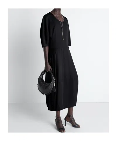Lemaire Balloon Midi Dress In Black