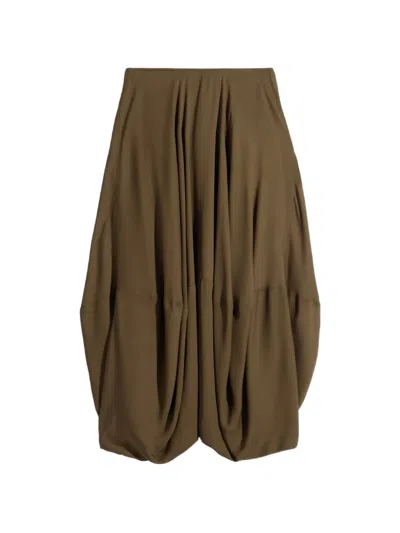 Lemaire Balloon Midi Skirt In Brown
