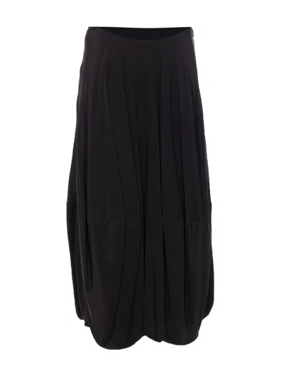 Lemaire High Waist Midi Pleated Balloon Skirt In Black