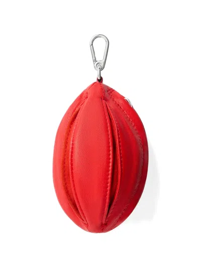 Lemaire Balloon Zipped Leather Key Ring In White