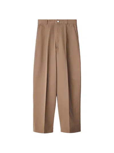 Lemaire Barrel Hose Aus Polycotton-twill In Brown
