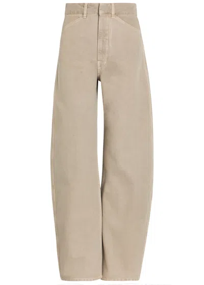 Lemaire High-rise Cotton-twill Wide-leg Pants In White