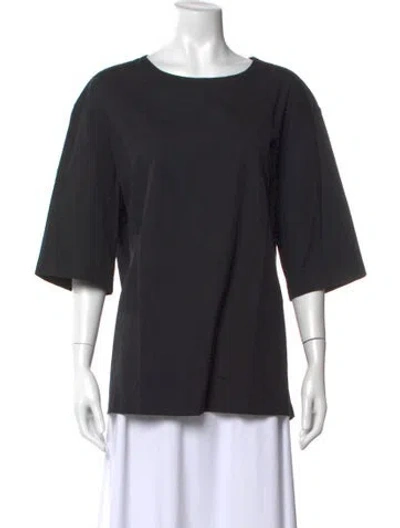 Pre-owned Lemaire Bateau Neckline Short Sleeve Blouse In Black