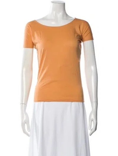 Pre-owned Lemaire Bateau Neckline Short Sleeve T-shirt In Orange