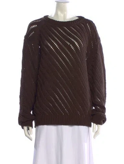 Pre-owned Lemaire Bateau Neckline Sweater In Brown