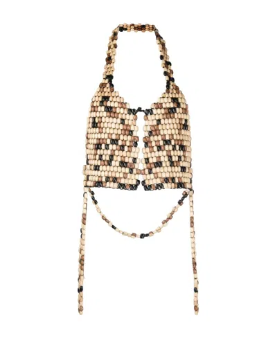 Lemaire Bead-embellished Top In Nude