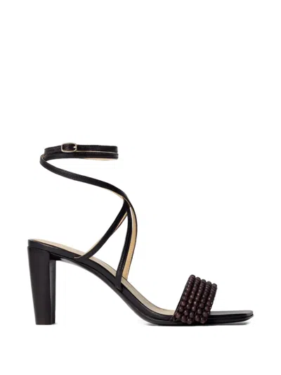 Lemaire Beaded Cross Sandals In Black