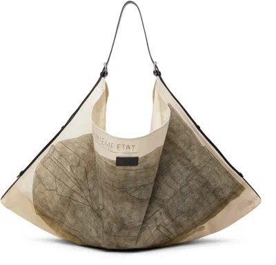 Lemaire Beige & Khaki Flag Bag In Mu150 Multicolor