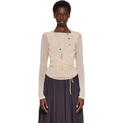 Lemaire Beige Ballerina Wrap Blouse In Neutral