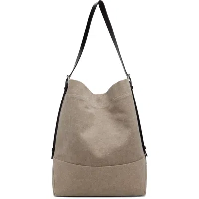 Lemaire Beige Belted Tote In Bg045 Dark Linen