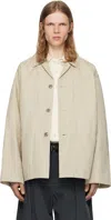 Lemaire Beige Boxy Sb Workwear Jacket In Bg200 Mastic