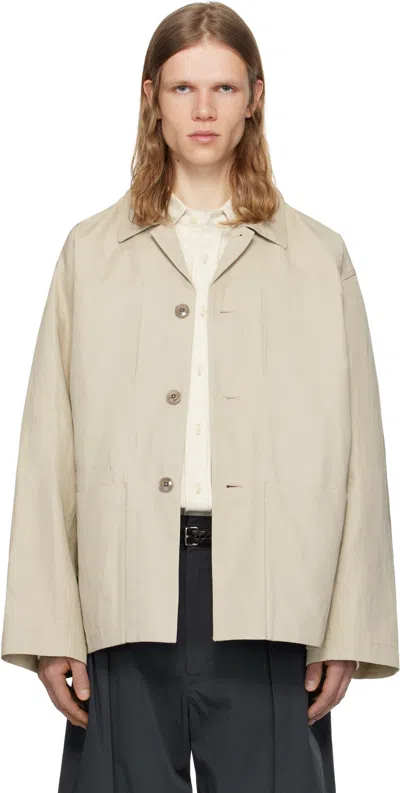 Lemaire Beige Boxy Sb Workwear Jacket In Bg200 Mastic