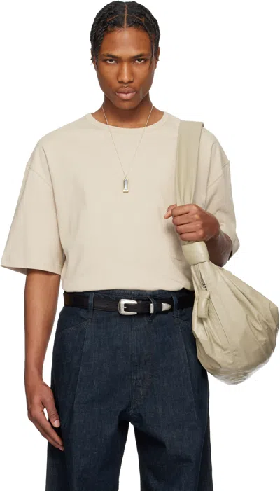 Lemaire Beige Boxy Short Sleeve T-shirt In Bg206 Warm Beige